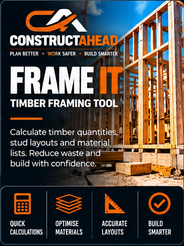 ConstructAhead FRAME IT — Wall Framing Take-Off Tool